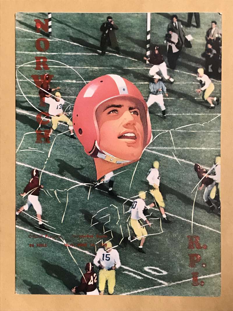 NORWICH UNIV vs R.P.I. COLLEGE FOOTBALL PROGRAMS  1953 EX